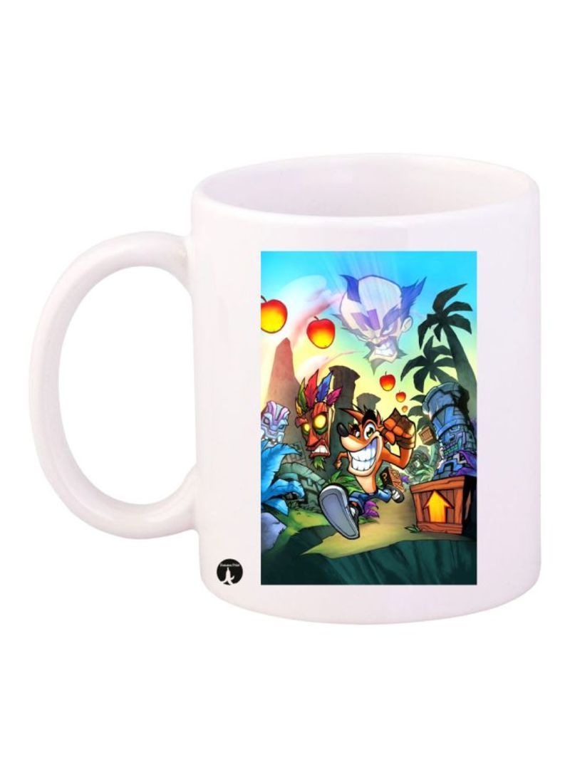 RKN Crash Video Game Printed Mug Blue/Yellow/Red Standard Size