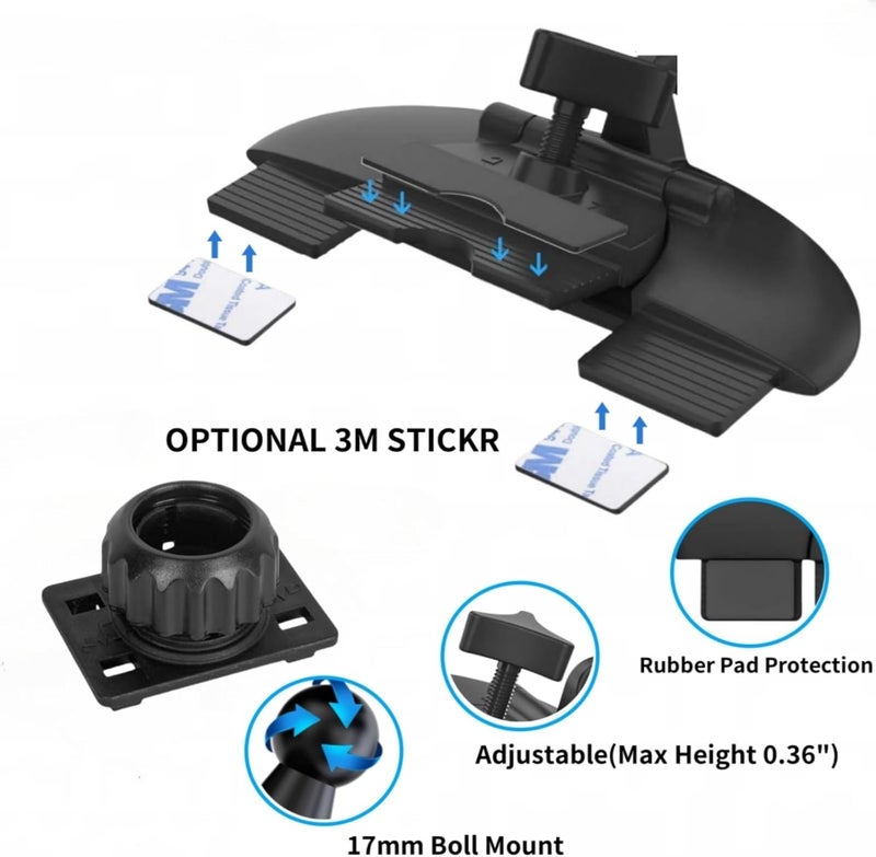 Epronic CD Slot 17mm Ball Adapter GPS Mount for Carplay Screen, 4-Button Lock Compatible with 7-10.26 Inch Portable Monitor Cell Phone Backup Camera Car Auto Stereo GPS - Image 5