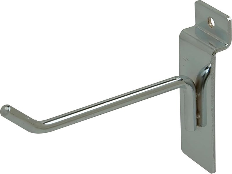 Econoco Slatwall Deluxe Hooks, 4 Inch Display Hooks for Slatwall Panels, Heavy Duty Metal, Pack of 96, Chrome - Image 5