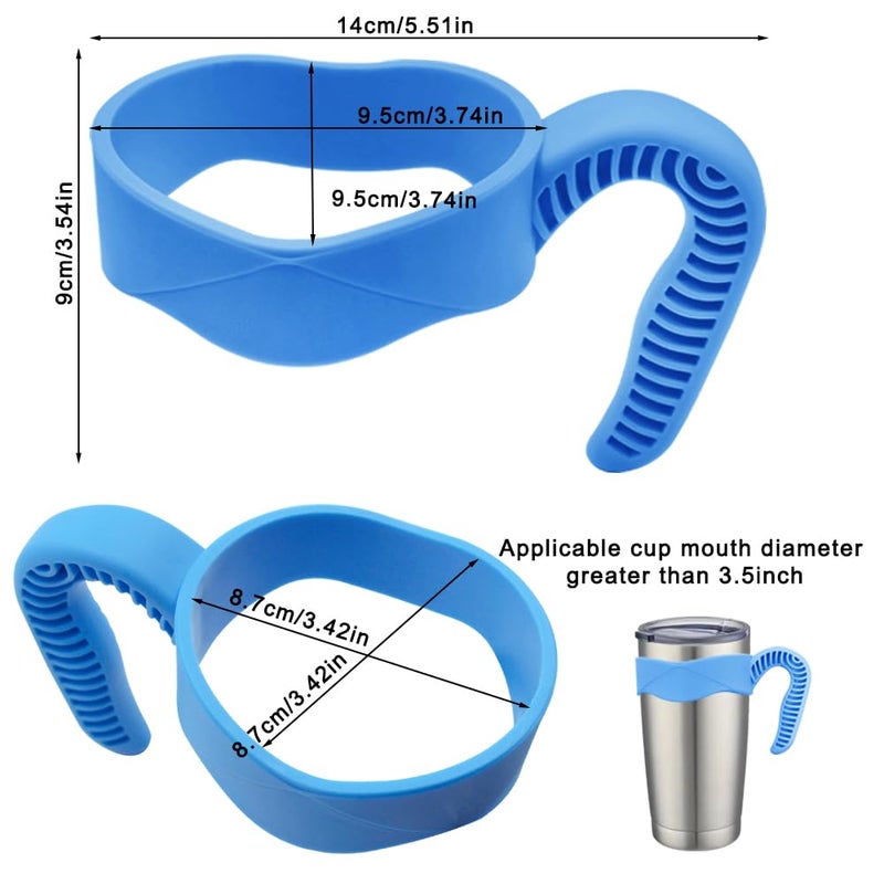 YuCool 3 Pack 20oz Tumbler Handles,Mug Handle or Cup Holder Replacement-Black,Pink,Blue - Image 3