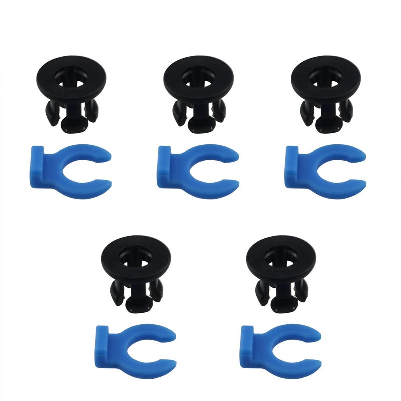 klarako 10PCS Bowden Tube Coupling Collet Clamp Clip Bowden Collet and Clip Set for Creality All Metal Hotend, Black, Blue - Image 1