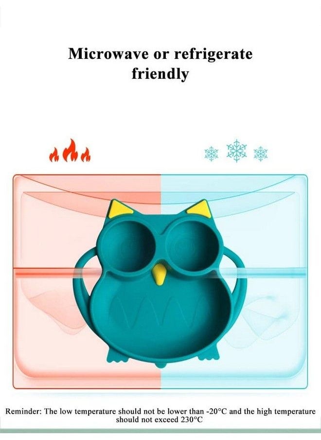 StarAndDaisy - أطباق أطفال مع شفاطات من السيليكون مع مقسمات شفط للأطفال خالية من مادة BPA آمنة للاستخدام في الميكروويف وغسالة الأطباق مع مجموعة من الملاعق (وردي فاين كيتي) - Image 1