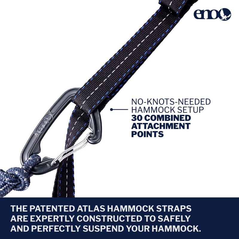 Eno ENO Atlas Suspension System - Tree Strap for Hammock - Accessories for Camping, Hiking, and Backpacking - Black/Royal  - Image 2