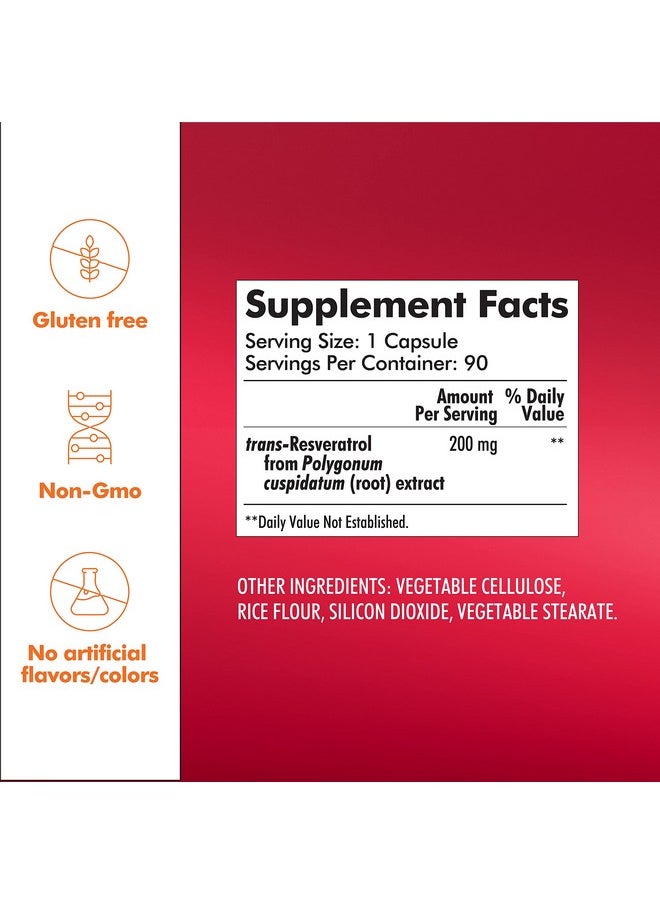 Santo Remedio - Resveratrol Supports Cardiovascular Health Dietary Supplement 200 Mg 90 Capsules - Image 1