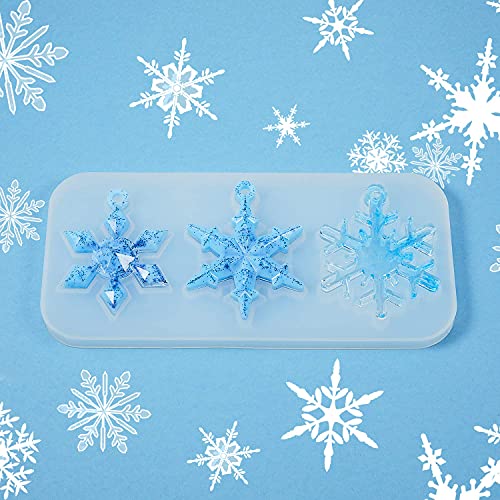 R H LIFESTYLE 1 PCS Snowflake Silicone Pendant Moulds Making Resin Casting (Snowflakes Small Mold - 15 X 7 cm) SM3659 - Image 3
