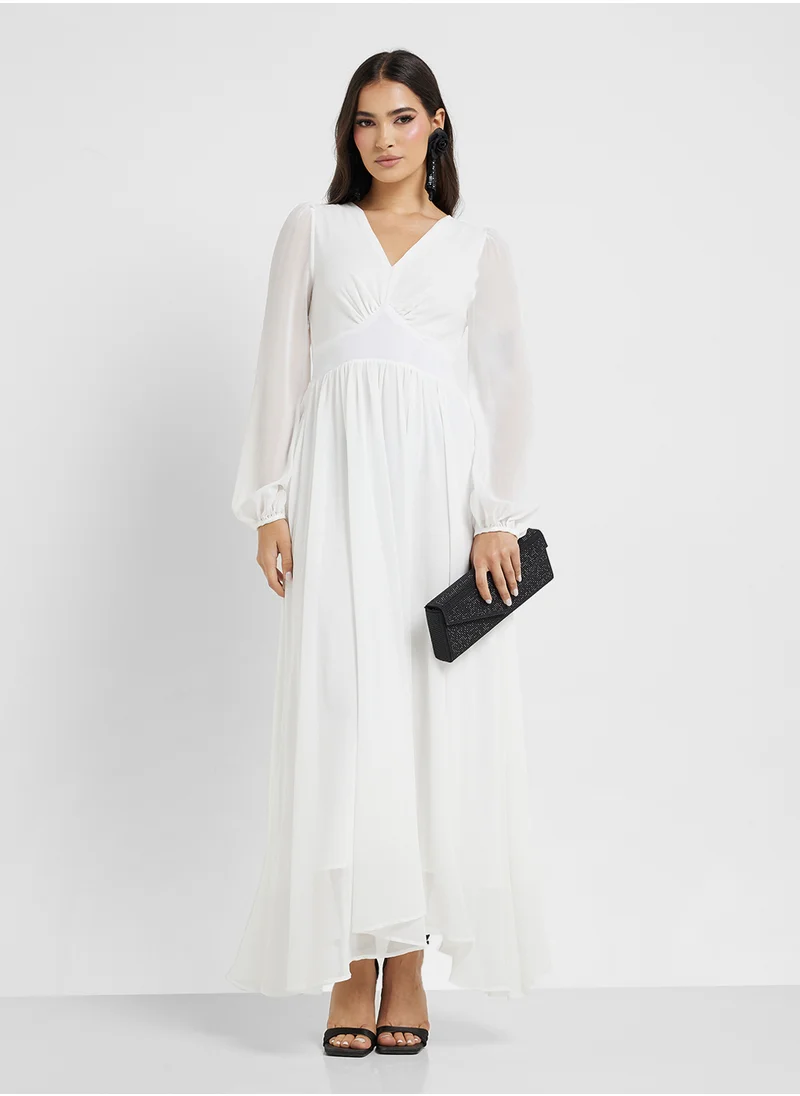 ايلا Puff Sleeve Dress With Empire Waist