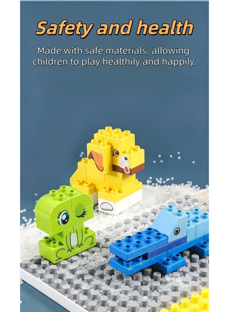 loven This 6-in-1 building block table set includes 195 building blocks, a flip-up activity table (for drawing and sand play), and a leak-proof design. Suitable for children aged 3-10. - Image 5