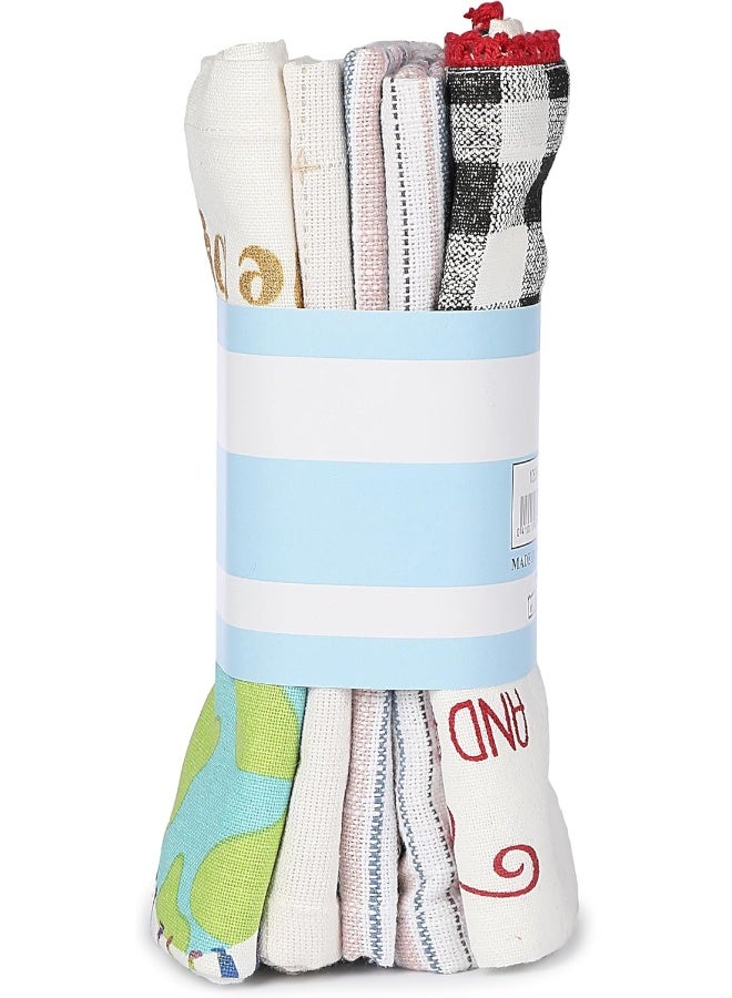 Orchid 4 Pieces Kitchen Towel Set Yd Stripe Towels 100% Cotton Dishcloth Absorbent And Quick Dry Cleaning Towels For Window Kitchen Towels Holiday Spa Bath Towel Gym Beach Towel 40X66Cm 106385 - Image 1