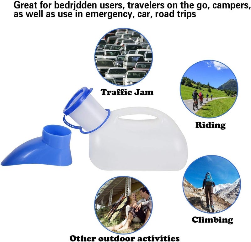 CUREPACK Unisex Potty Urinal for Car, Toilet Urinal for Men and Women, Pee Bottle with Lid and Funnel, Portable Urinal for Car, Elderly, Child, Diabetic, Camping, Outdoor Travel, Funnel Included - Image 5