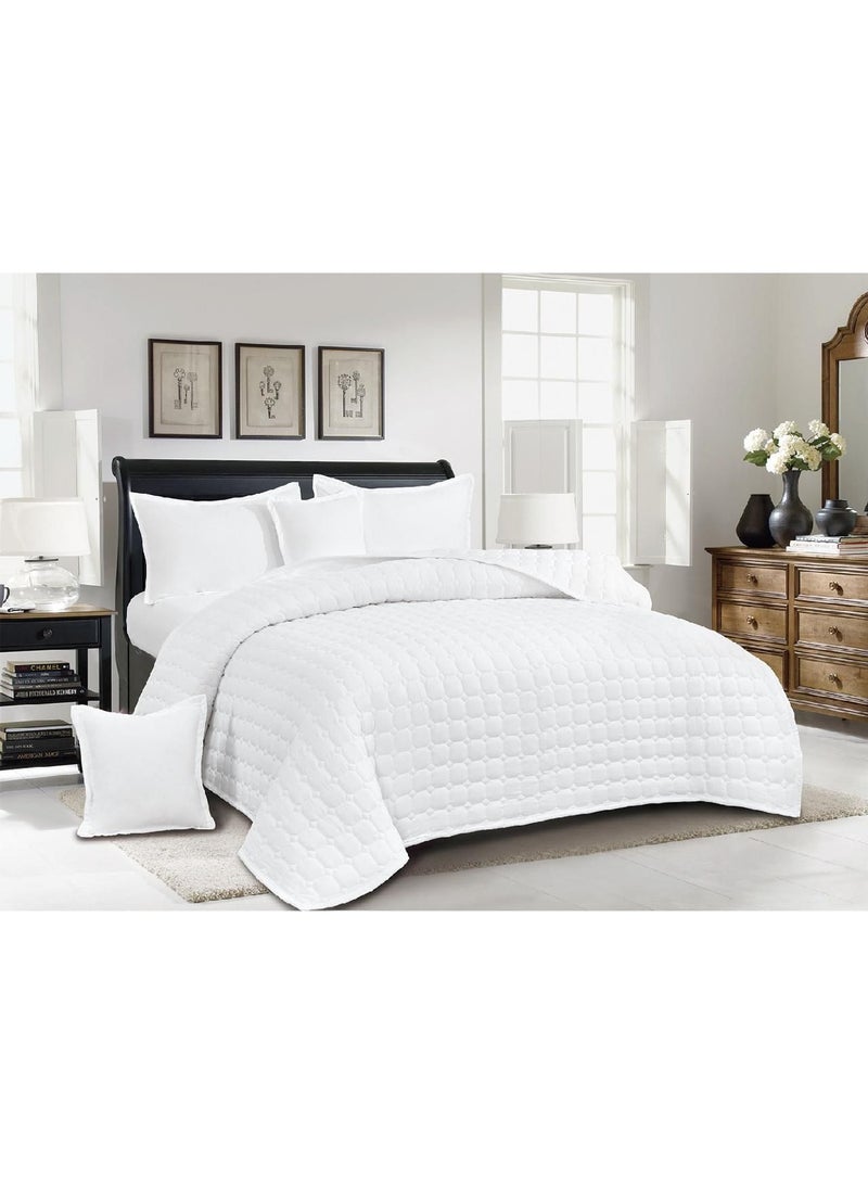 MingLi Double summer bedspread set made of microfiber fabric. Includes: 1 quilt (230*250cm), 1 fitted sheet (200*200cm), 2 pillowcases (50*80cm), 2 cushion covers (50*50cm) - Image 1