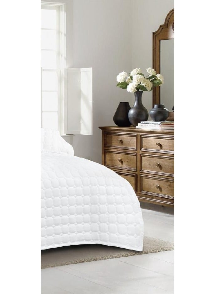 MingLi Double summer bedspread set made of microfiber fabric. Includes: 1 quilt (230*250cm), 1 fitted sheet (200*200cm), 2 pillowcases (50*80cm), 2 cushion covers (50*50cm) - Image 4