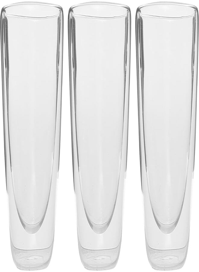 Zinnia - Zinnia Double Glass Longo Cup Set of 3 Pieces 280 ml - Transparent - Image 1