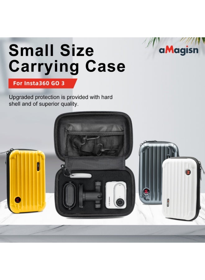 aMagisn حقيبة تخزين صغيرة لـ Insta360 GO3 / GO3S – غلاف صلب مقاوم للصدمات، بطانة قابلة للإزالة، مقاومة للماء، مناسبة لـ GoPro وX3 وONE RS، بحمل باليد أو الكتف（أبيض） - Image 2