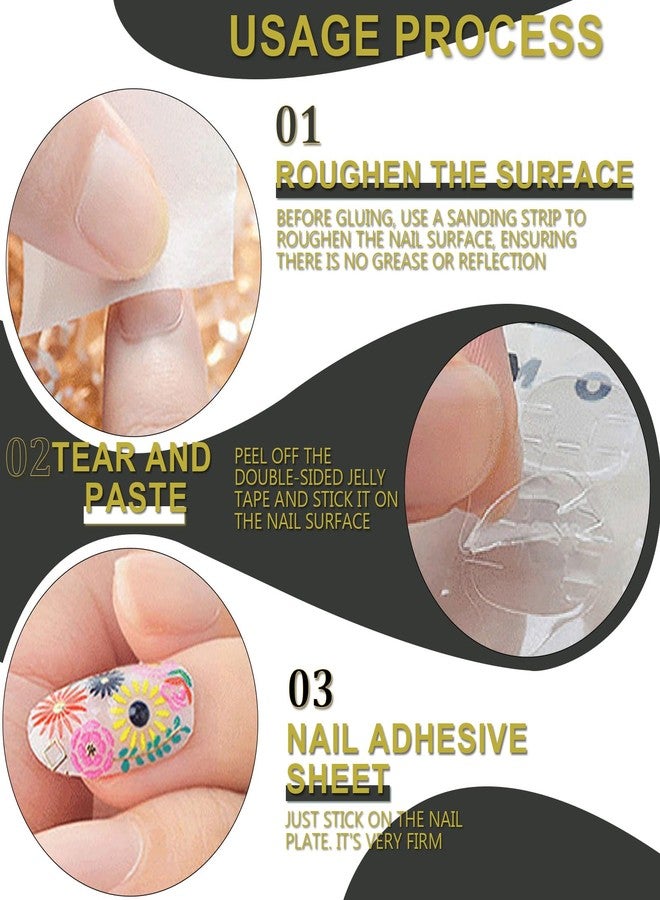 UPIQNG 600pcs False Nail Glue Tabs, 15 Sizes Waterproof Breathable Double Sided Sticky (Pink) - Image 4