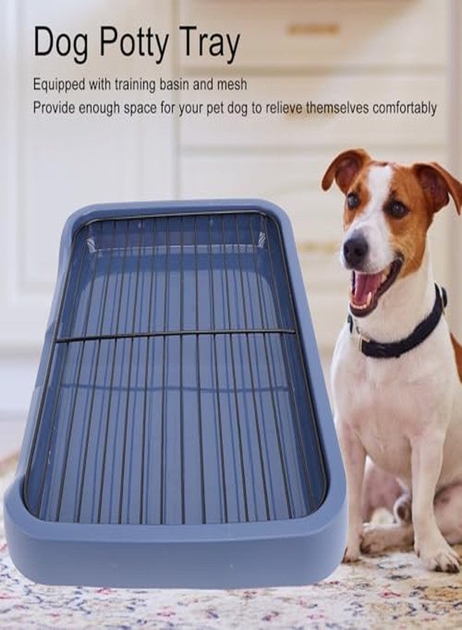 Fockety Dog Potty Tray, 18x14in Pet Indoor Dog Training Toilet with Grille, Removable Mesh, Puppy Potty Tray Pee Pad Holder for Small Medium Pets - Image 2