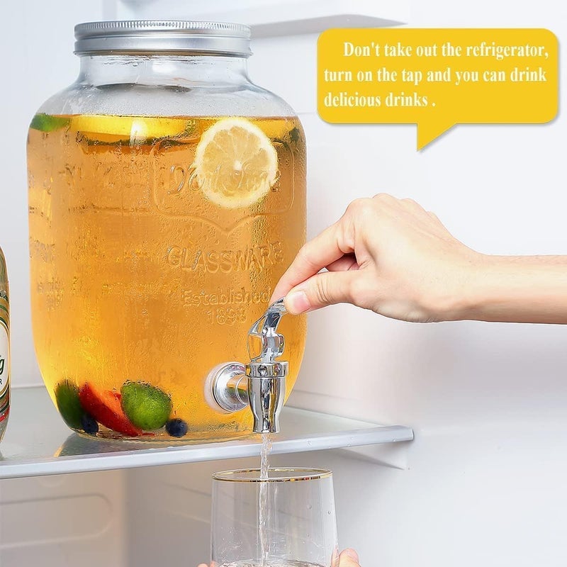 WRINGO 3 Litre Glass Juice Dispenser - Water Pitcher for Detox Water,Counter Table, Top Infused Water & Beer Dispenser - Airtight Lid Pitcher for Home & Kitchen Glassware, Restaurant (WR-06) - Image 4