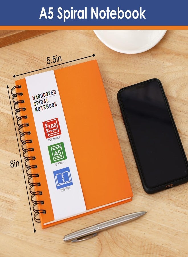 LABUK 6pcs Hardcover Spiral Notebook for Work, A5 Spiral Notebooks, 160 Pages 5.5x8.5in Small Journal for School and Gifts, Assorted Colors - Image 2