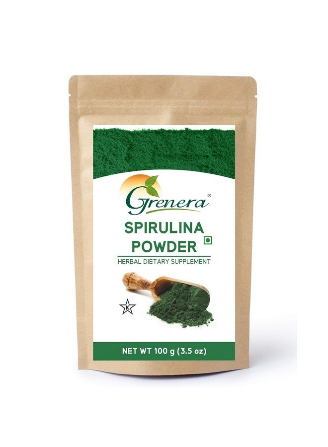 Grenera Spirulina Powder, Rich in Protein, Vitamins, Minerals, Gluten Free, Vegan, Non GMO, 100 grams - Image 1