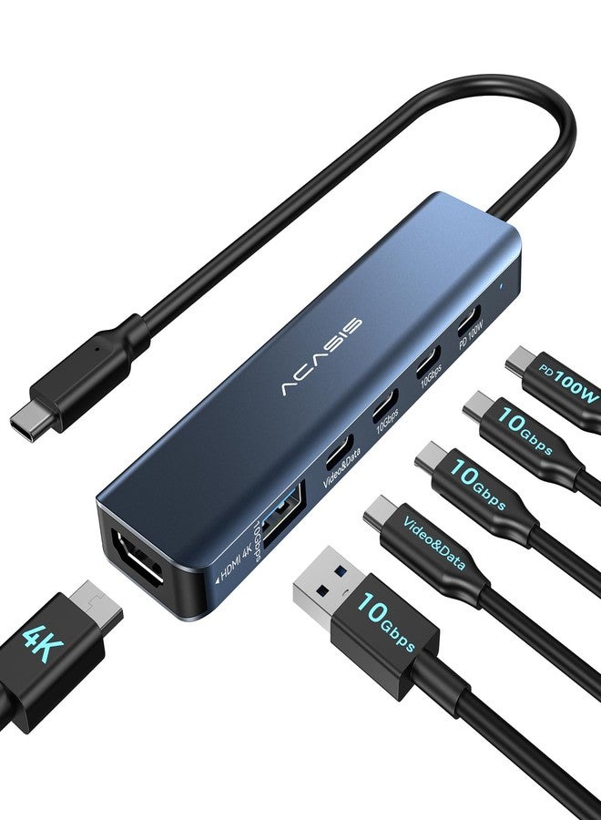 ACASIS USB C Docking Station Dual Monitor 4K@60Hz,USB C Hub 10Gbps with 1 HDMI,1 USB C Video Output,3 USB 10Gbps,100W PD, USB to USB C Multiport Adapter Splitter for Portable Monitor, Windows, Mac OS - Image 1
