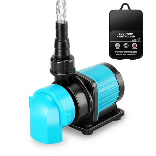 JEREPOND 400GPH Aquarium Return pump with LCD display controller, 15W DC 24V aquarium pump for saltwater freshwater aquarium,fish tank,sump,20 speeds ECO Quiet Submersible and inline pump - Image 1