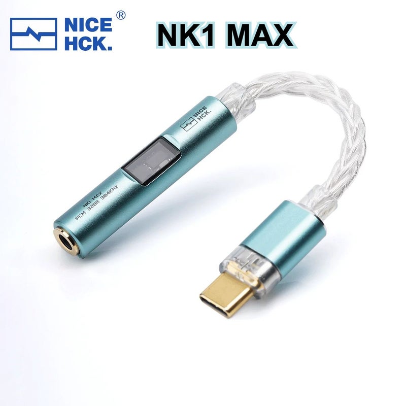 Nicehck NK1 MAX Aluminum Alloy Metal Type-C to 3.5mm DAC Adapter Cable, Green - Image 1