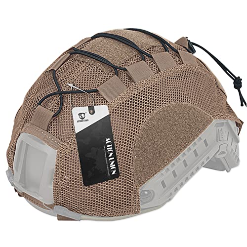 ACTIONUNION Airsoft Helmet Cover Breathable Mesh Tactical Paintball Helmet Cover (Tan) - Image 1