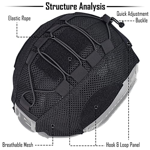 ACTIONUNION Airsoft Helmet Cover Breathable Mesh Tactical Paintball Helmet Cover (Tan) - Image 3