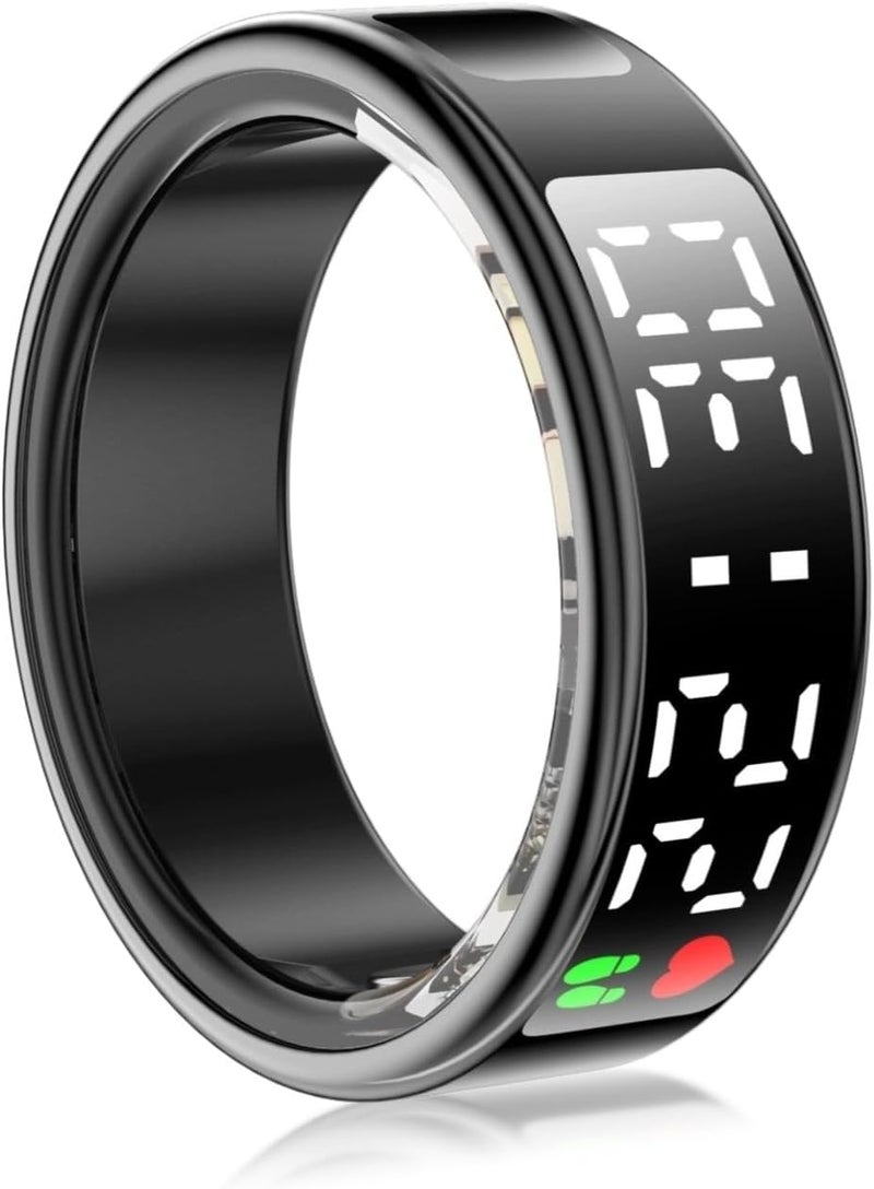 Smart Health Ring with Display Screen & Touch Control, Fitness Tracker Health Ring for Women & Men, Multiple Sports Modes, IP68 Water Proof, Pedometer, APP Link - Image 1