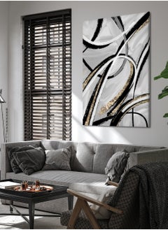 LOWHA Canvas Wall Art Stretched Over Wooden Frame with Abstract Painting  - Image 1
