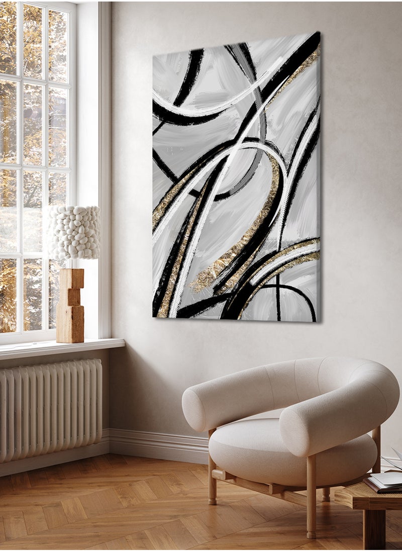 LOWHA - Canvas Wall Art Stretched Over Wooden Frame with Abstract Painting - Image 1
