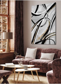 LOWHA Canvas Wall Art Stretched Over Wooden Frame with Abstract Painting  - Image 2