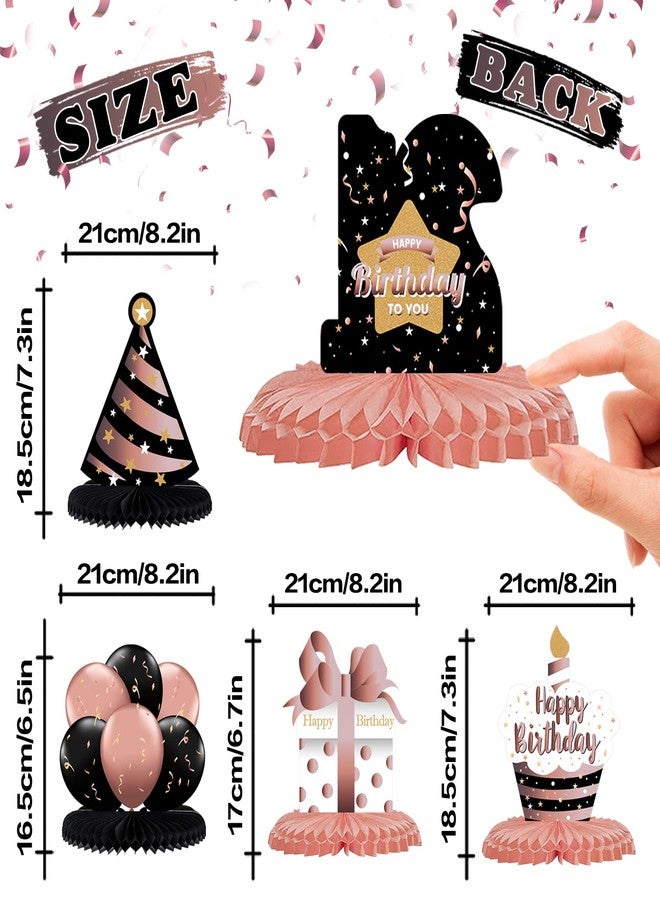 LINGTEER Happy 21st Birthday Rose Gold Table Honeycomb Centerpieces Cheers to 21st Birthday 21 Years Old Party Table Decorations Gift Sign. - Image 3