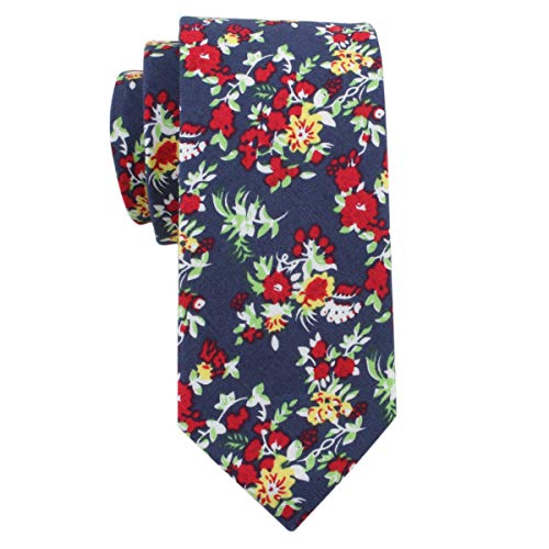 LEVAO-Men's Skinny Tie Floral Cotton Neck Ties for Men CT163 - Image 2