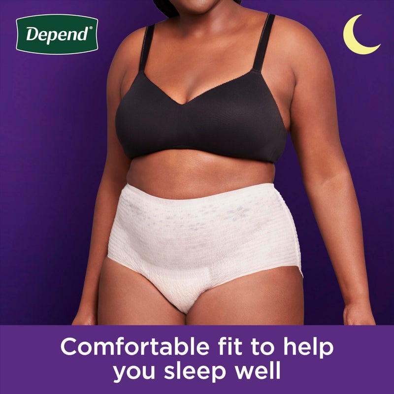 Depend Night Defense Adult Diapers, Incontinence & Postpartum Bladder Leak Underwear for Women, Disposable, Overnight, Extra-Extra-Large, Blush, 40 Count (4 Packs of 10), Packaging May Vary - Image 5