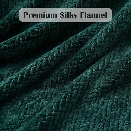 NEWCOSPLAY Super Soft Throw Blanket Forest Green Premium Silky Flannel Fleece Leaves Pattern Lightweight Bed Blanket All Season Use (Forest Green, Throw(50"x60")) - Image 5