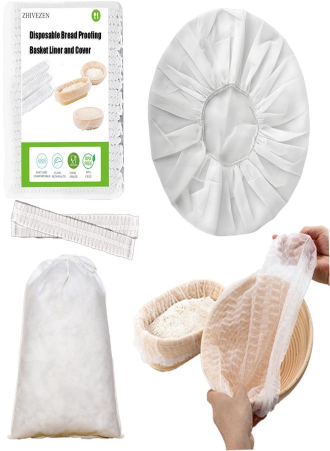 ZHIVEZEN 100Pcs Disposable Banneton Liner & Bread Proofing Basket Liners - Non-Stick Elastic Baking Cloth for Sourdough, Rising Dough, Bowl Protection | Bread Making Accessories Kit - Image 1