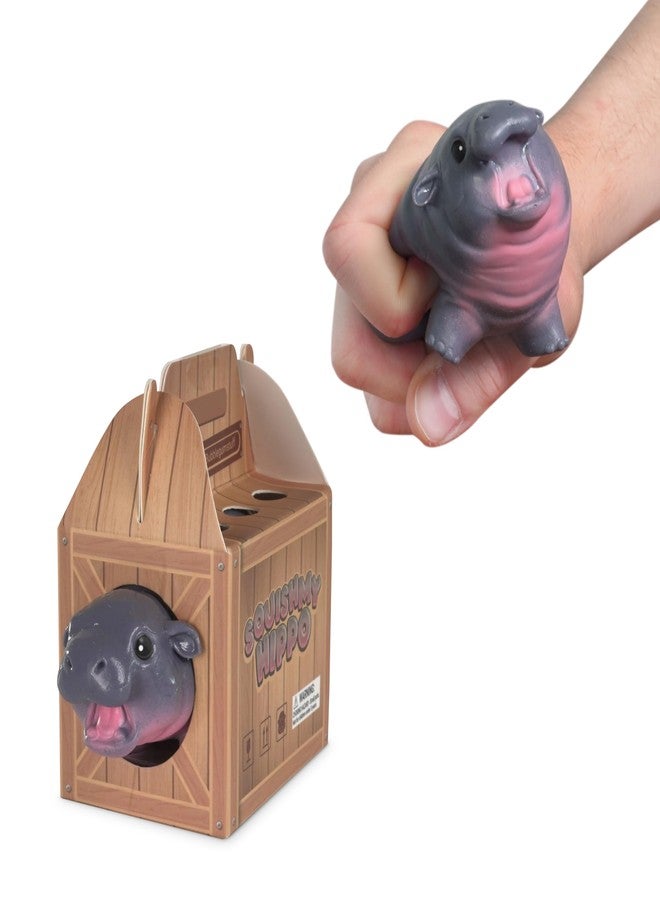 Bubblegum Stuff Squishmy Hippo - Pygmy Hippo-Inspired Squishy Stress Relief Toy - Adorable Silicone Desk Companion - Satisfying Squeeze for Anxiety Relief - 3.8” Cute Animal Fidget Gift for Adults & Teens - Image 2