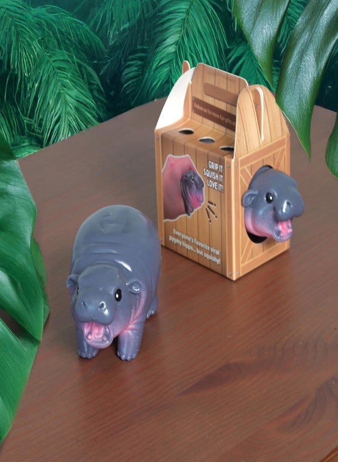 Bubblegum Stuff Squishmy Hippo - Pygmy Hippo-Inspired Squishy Stress Relief Toy - Adorable Silicone Desk Companion - Satisfying Squeeze for Anxiety Relief - 3.8” Cute Animal Fidget Gift for Adults & Teens - Image 4