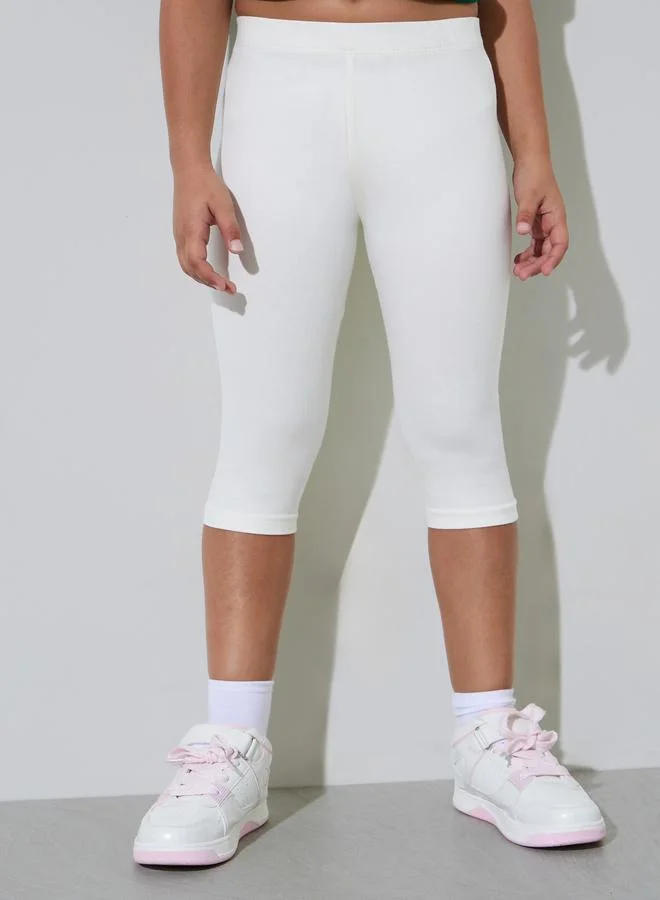 ستايلي Teen Girls Pack of 2 - Cotton Blend Capri Leggings