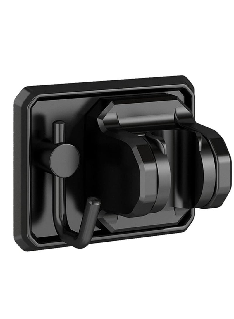 Shower Head Holder with Hook, Strong Adhesive Waterproof Handheld Shower Holder, Adjustable Shower Wand Holder Wall Mount for rv Shower Kids Shower Bathroom Shower, No Drilling - Black - Image 1