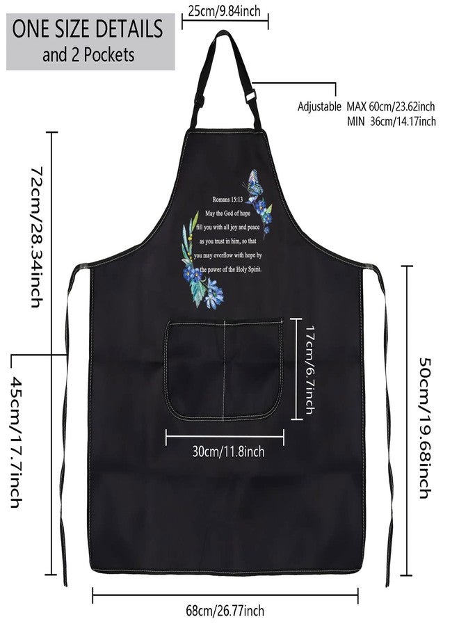 MBMSO Christian Kitchen Aprons Bible Verse Apron Christian Cooking Apron With Pockets Christian Religious Gifts Aprons (Christian Apron) - Image 2