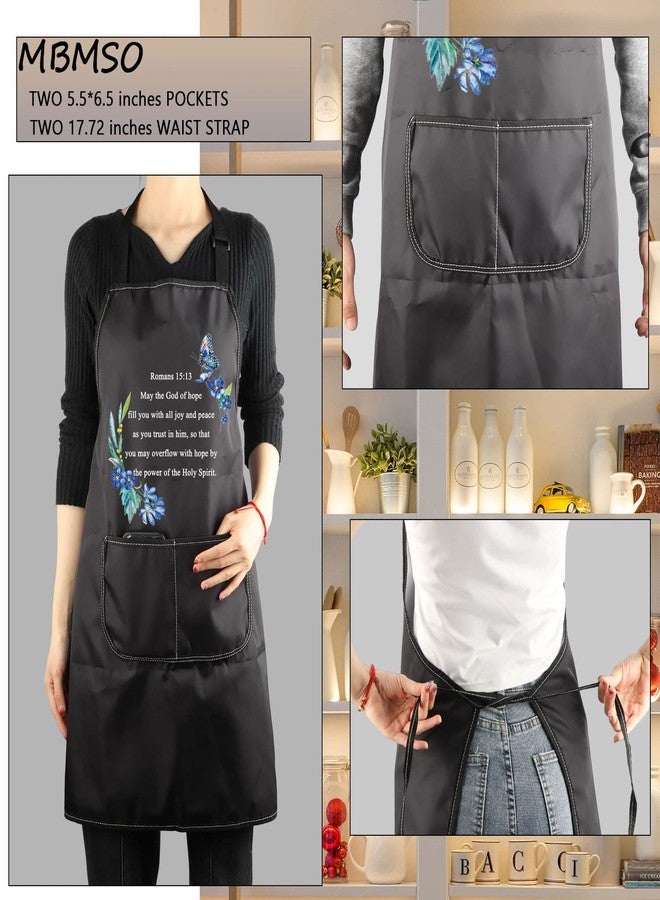 MBMSO Christian Kitchen Aprons Bible Verse Apron Christian Cooking Apron With Pockets Christian Religious Gifts Aprons (Christian Apron) - Image 3