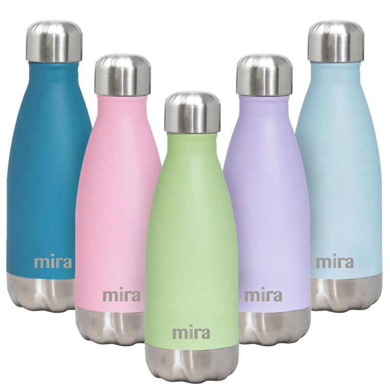MIRA 12 oz Insulated Water Bottle  Slim Stainless Steel Cola Shape Thermos  Double Wall Hot  Cold Flask 24Hr Cold12Hr Hot  Cactus Green