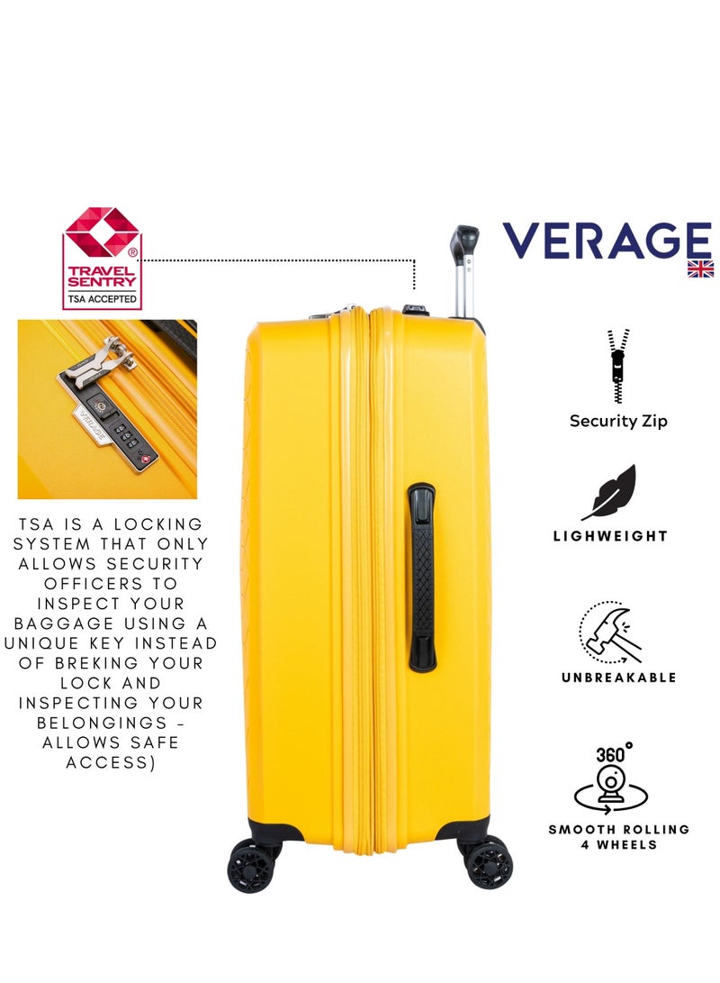 Verage  Unbreakable Luggage Expandable Hardside Suitcase Large Yellow - Image 5