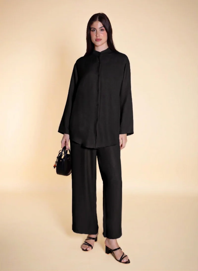 شايبس STAND COLLAR SHIRT SET