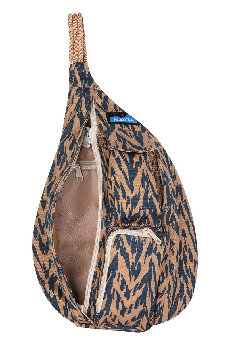 KAVU Mini Rope Bag Cotton Crossbody Sling - Chevron Shore - Image 4
