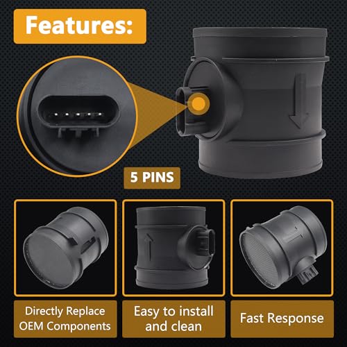 Yezoauto Mass Air Flow Sensor for Chevrolet Silverado 1500 2500 3500 07-09 / Caprice 11-16 / Avalanche 07-08 / Tahoe 07-09 & GMC 1500 2500 3500 07-09 / Yukon 07-09 & Pontiac G8 08-09 OE# 15840812 - Image 4