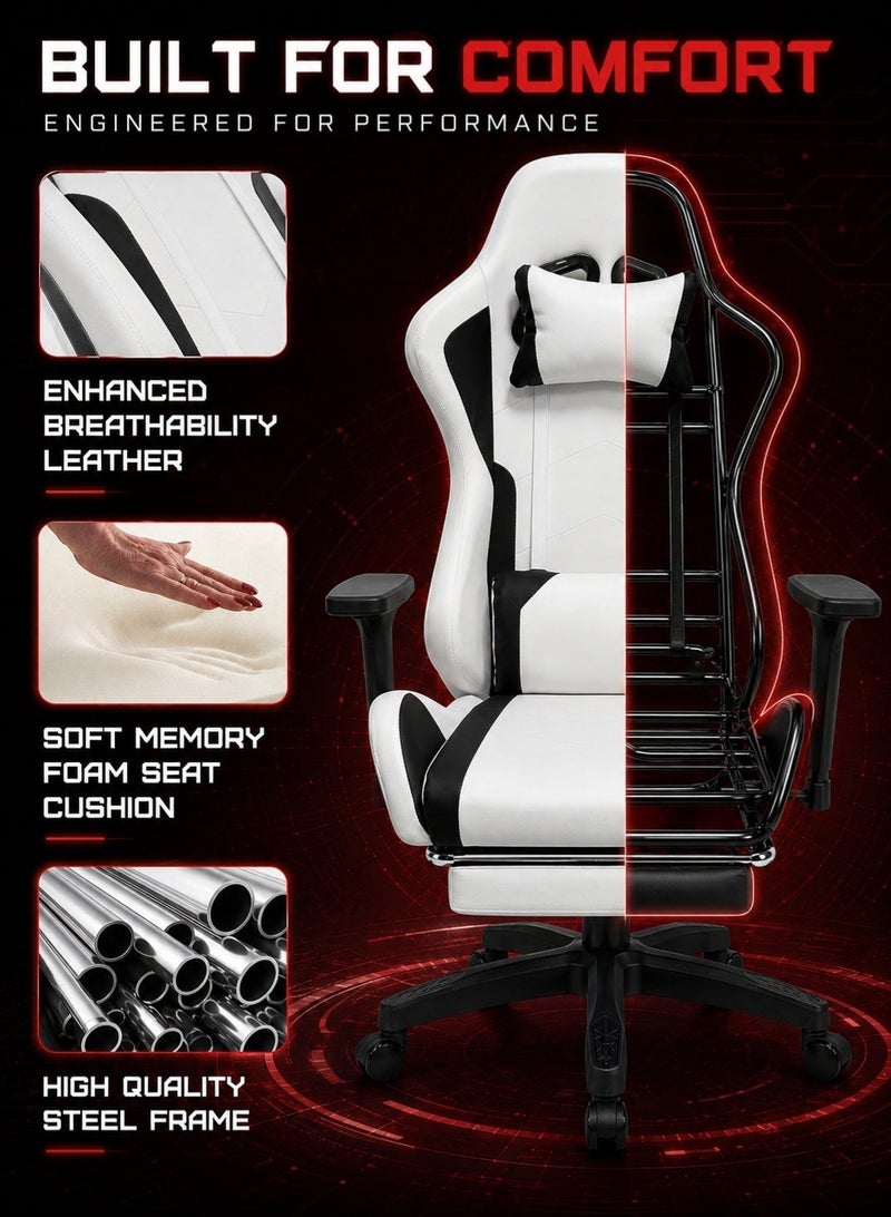 FUOE Gaming Chair—High-back ergonomic computer chair with lumbar support; video game chair with 3D adjustable armrests and 160° recline, suitable for office, home, and gaming. - Image 4