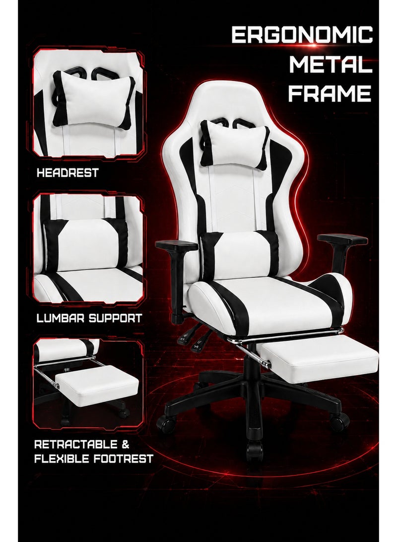 FUOE Gaming Chair—High-back ergonomic computer chair with lumbar support; video game chair with 3D adjustable armrests and 160° recline, suitable for office, home, and gaming. - Image 3