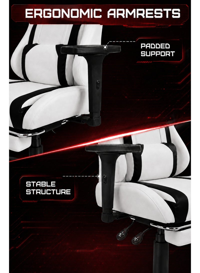 FUOE Gaming Chair—High-back ergonomic computer chair with lumbar support; video game chair with 3D adjustable armrests and 160° recline, suitable for office, home, and gaming. - Image 5